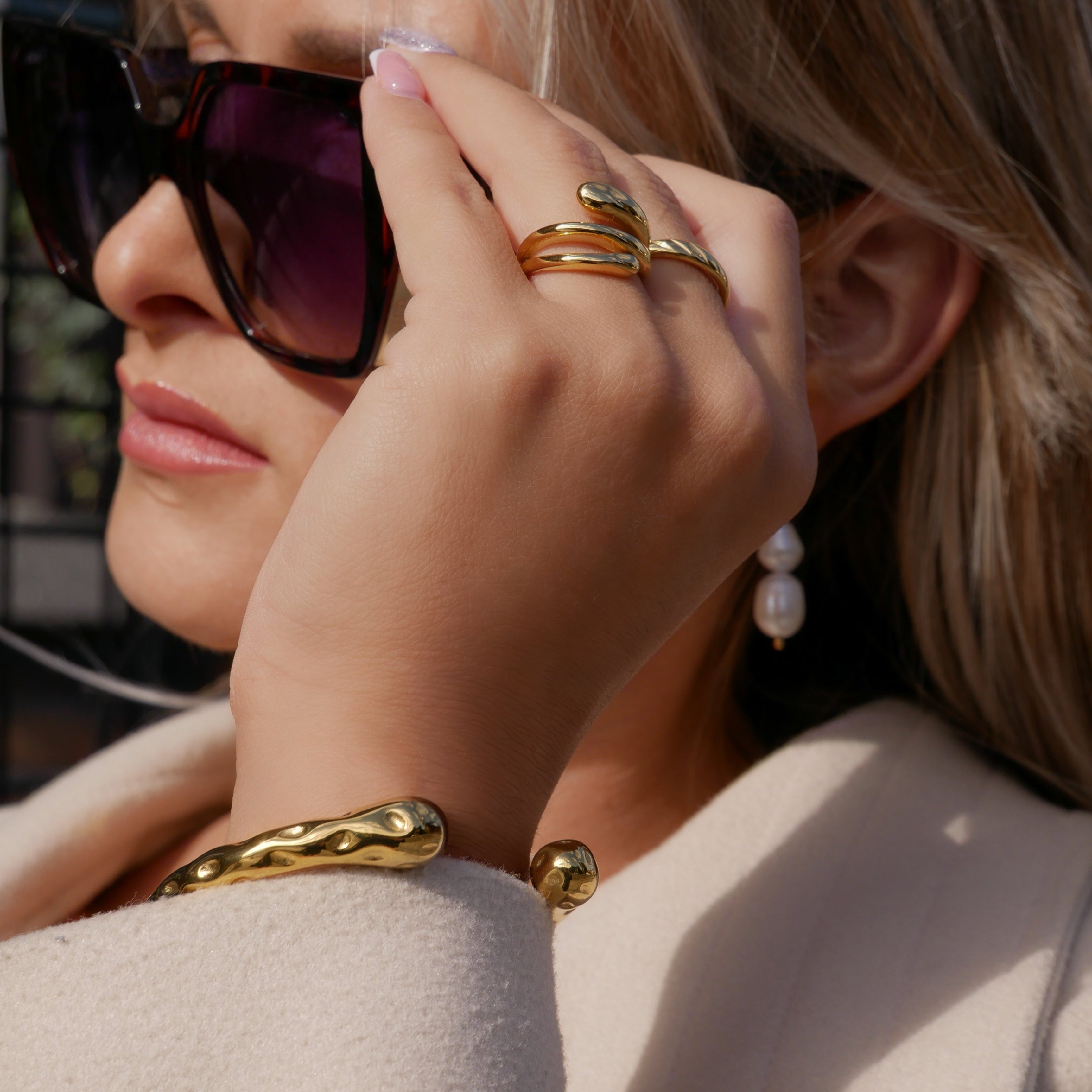 Molten Cuff Bracelet – 18K Gold or Silver Plated