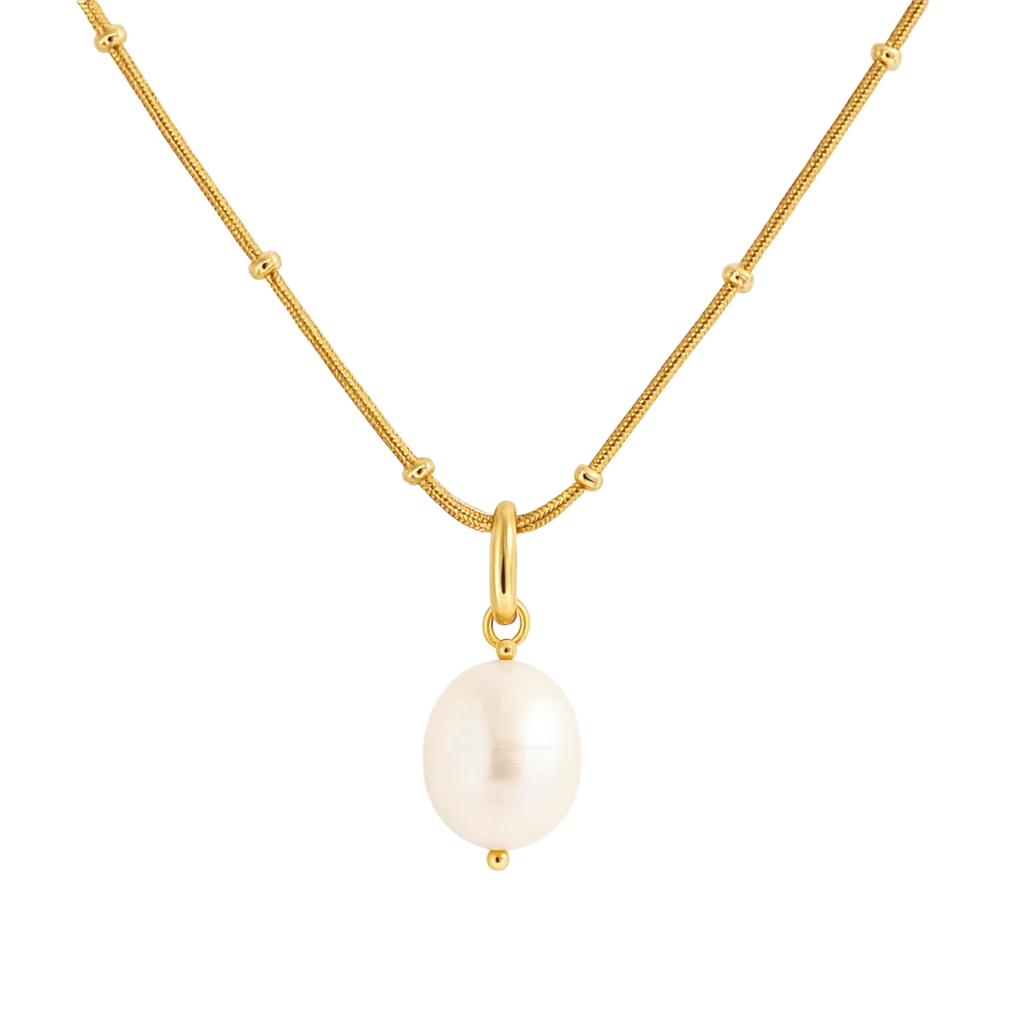 Aurora Pearl Pendant Necklace – 18K Gold Plated Stainless Steel