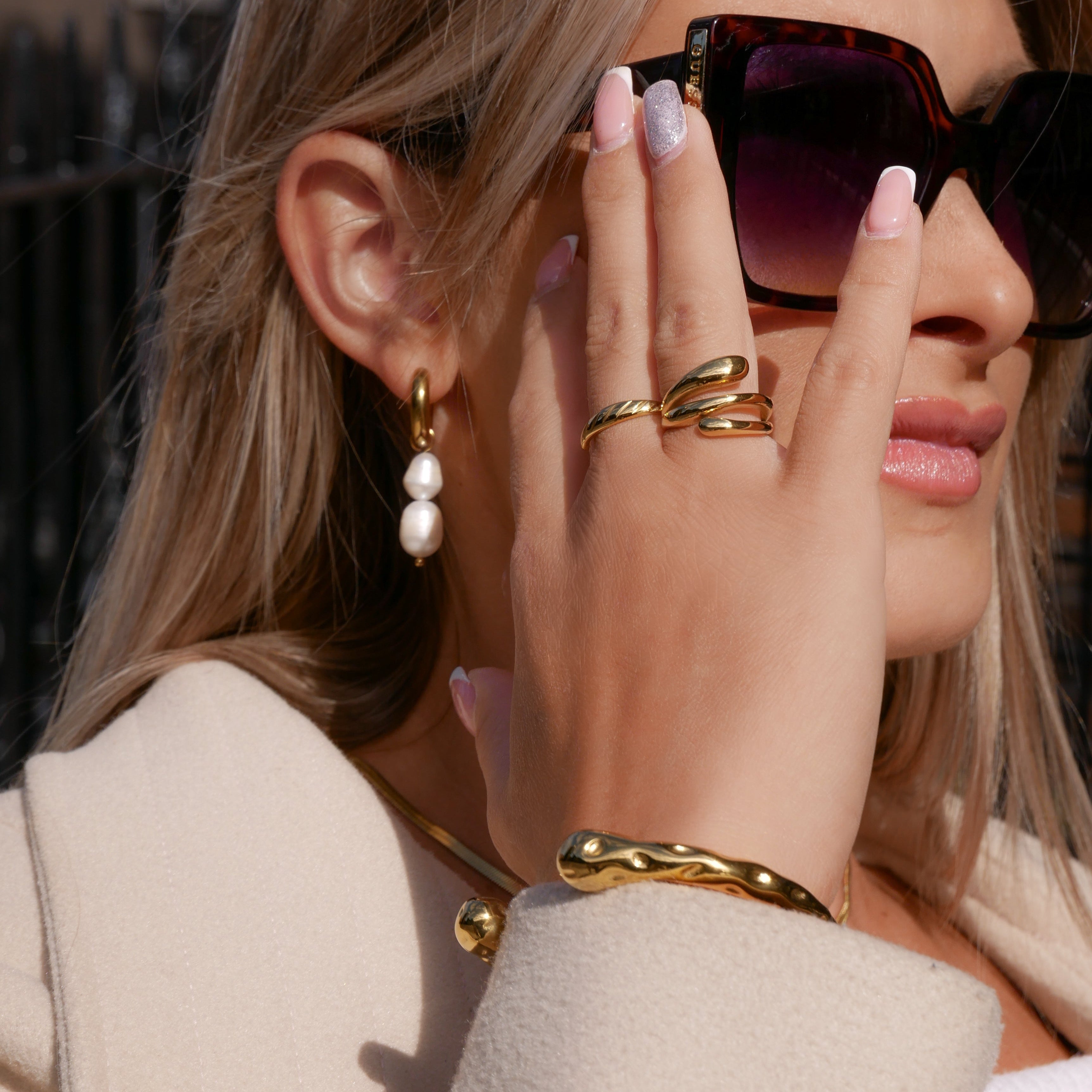 Molten Cuff Bracelet – 18K Gold or Silver Plated