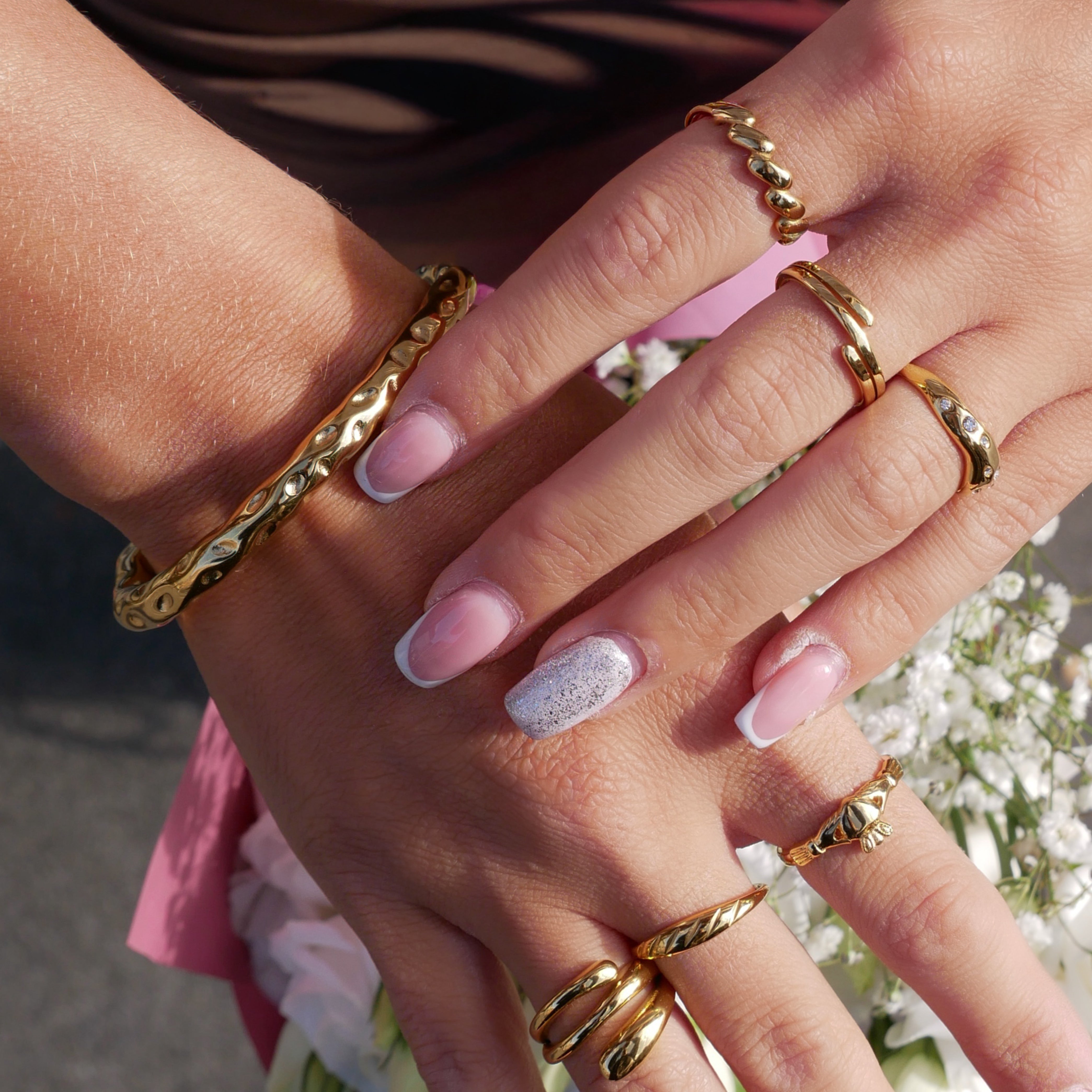 Molten Cuff Bracelet – 18K Gold or Silver Plated